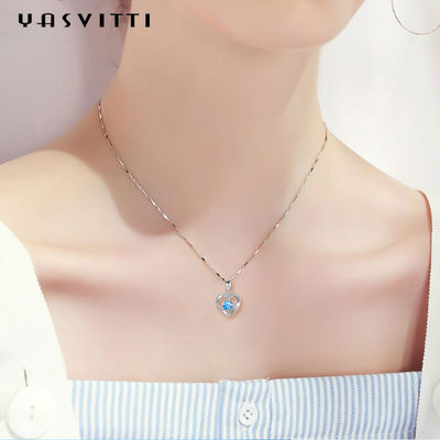 ODM do pendente de Crystal Necklace Festival Silver Heart de pedra preciosa do ouro de 210mm 0.15oz 14k