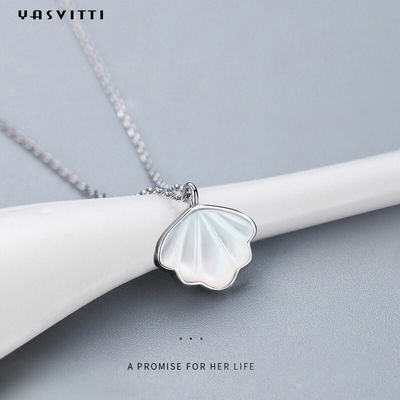 Pérola Shell Natural Clavicle Chain Necklace 925 Sterling Silver Necklace
