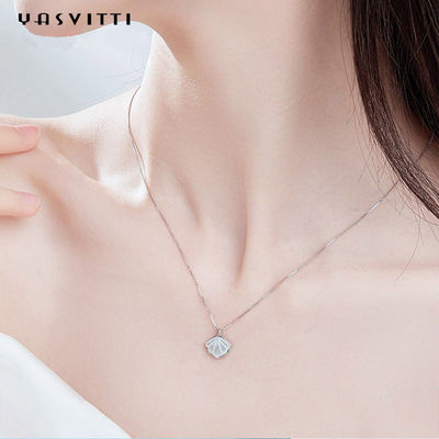 Pérola Shell Natural Clavicle Chain Necklace 925 Sterling Silver Necklace