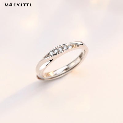 anel torcido na moda da faixa de 0.7in 0.06oz Sterling Silver Jewelry Rings Mother