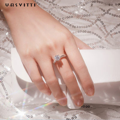 Diamond Band Rings das mulheres de Moissanite do festival de 22.1mm 2.52g Diamond Wedding Ring