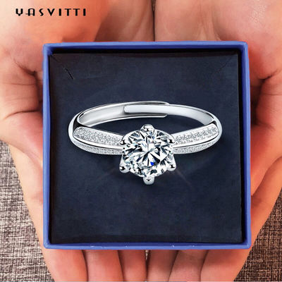 Diamond Band Rings das mulheres de Moissanite do festival de 22.1mm 2.52g Diamond Wedding Ring
