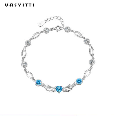 azul 925 Topaz Bracelet geométrico de 6.2g 0.21m Sterling Silver Jewelry Bracelets Inlaid