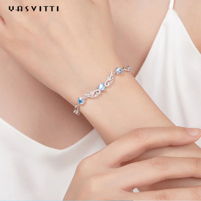 azul 925 Topaz Bracelet geométrico de 6.2g 0.21m Sterling Silver Jewelry Bracelets Inlaid