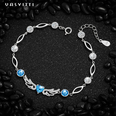 azul 925 Topaz Bracelet geométrico de 6.2g 0.21m Sterling Silver Jewelry Bracelets Inlaid