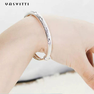 o bracelete ajustável das mulheres da tração de 9.84in 0.16oz Sterling Silver Jewelry Bracelets Push