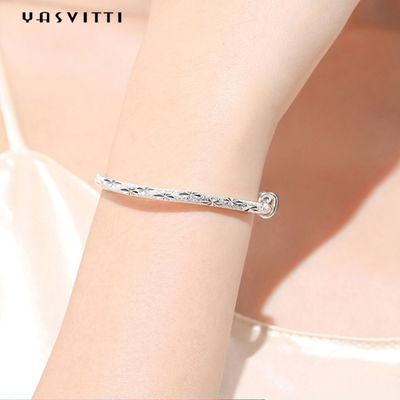 o bracelete ajustável das mulheres da tração de 9.84in 0.16oz Sterling Silver Jewelry Bracelets Push