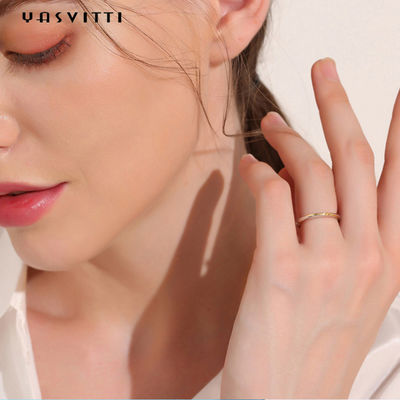 GV da aliança de casamento S925 Sterling Silver Couple Rings de 0.21cm 0.07oz Mobius