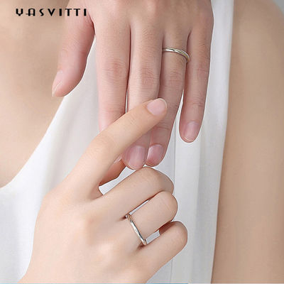 GV da aliança de casamento S925 Sterling Silver Couple Rings de 0.21cm 0.07oz Mobius