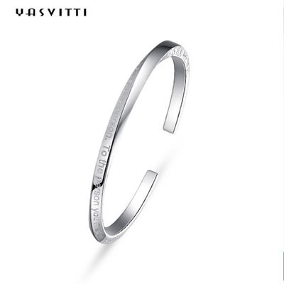 0.06m 4.5g acoplam o ODM de Sterling Silver Bangle Bracelets do bracelete do punho