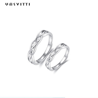 GV Sterling Silver chapeado platina de 0.07oz 0.14cm Sterling Silver Jewelry Rings