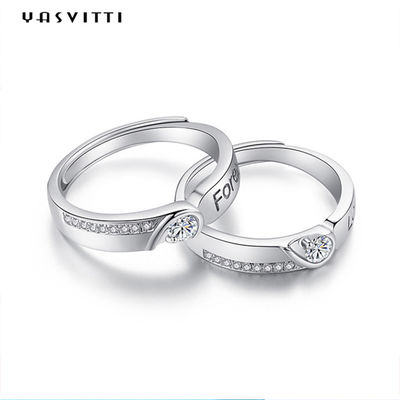 Aliança de casamento Hypoallergenic dos pares 1.9g de Diamond Ring 0.21cm do zircão