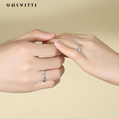 Aliança de casamento Hypoallergenic dos pares 1.9g de Diamond Ring 0.21cm do zircão