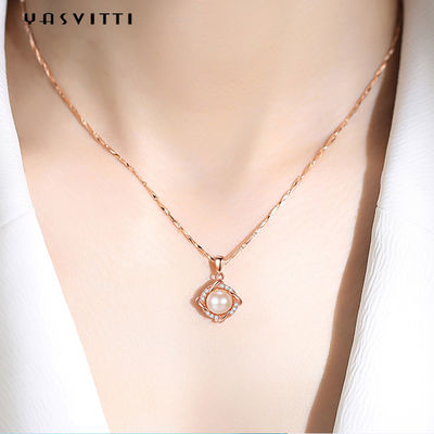 pérola Diamond Necklace do Natal 8g Sterling Silver Jewelry Necklaces 14K 28mm de 45.5cm