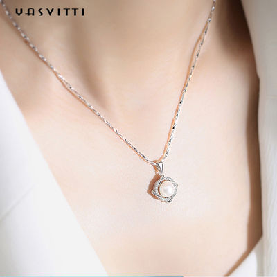pérola Diamond Necklace do Natal 8g Sterling Silver Jewelry Necklaces 14K 28mm de 45.5cm