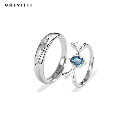 anel clássico do zircão de prata da noiva de 4.13mm 1.68g Sterling Silver Jewelry Rings S990