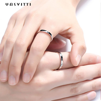 2gram 0.07oz Sun e zircão Sterling Silver Ring simples dos anéis 3A da lua
