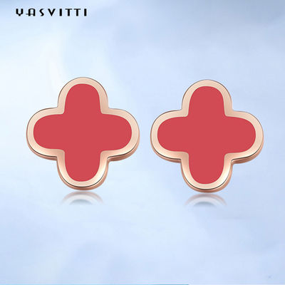 0.39in os brincos 18k do trevo de um preto de 2 gramas chapeou Sterling Silver Hypoallergenic Studs