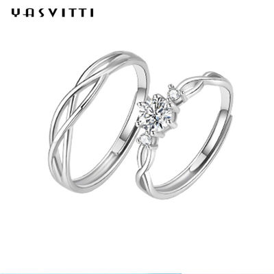 anel de noivado do zircão do cristal de rocha do ODM de 0.21cm 0.071oz Sterling Silver Jewelry Rings