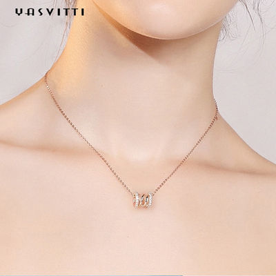 pendente de prata puro de Diamond Studded Necklace Clavicle Waist 18k do aniversário de 2.64g 40cm
