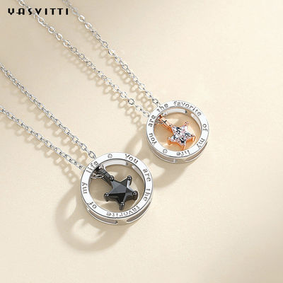 estrela Diamond Necklace de 6.3in 316L SS Sterling Silver Jewelry Necklaces 1.3g