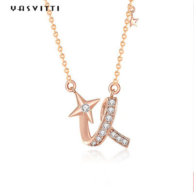 colar torcida cerimônia da estrela do ouro de 2g 17.7in Sterling Silver Jewelry Necklaces 18k