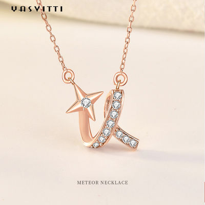 colar torcida cerimônia da estrela do ouro de 2g 17.7in Sterling Silver Jewelry Necklaces 18k