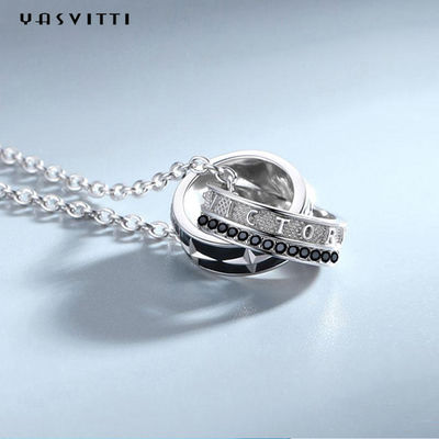 Chicotear a joia de aço inoxidável 0.1oz 2.6ft Ring Pendant Necklace dobro 316L