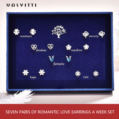 o brinco do amor do GV de Sterling Silver Jewelry Sets do chifre 92,5% 1.5g ajustou o chifre azul
