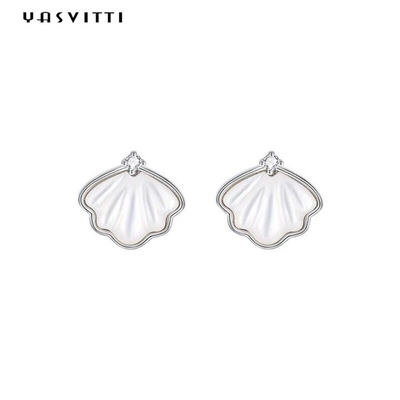 o ouro de 0.25oz 0.07cm Sterling Silver Earrings 14K chapeou Shell Earrings de prata