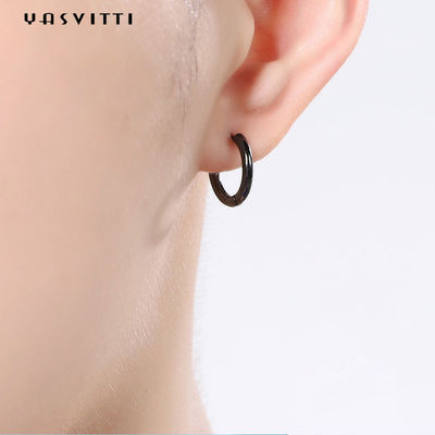 brincos de aço inoxidável da aro dos homens de 0.07oz 0.12cm Sterling Silver Jewelry Earrings 316L