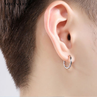 brincos de aço inoxidável da aro dos homens de 0.07oz 0.12cm Sterling Silver Jewelry Earrings 316L