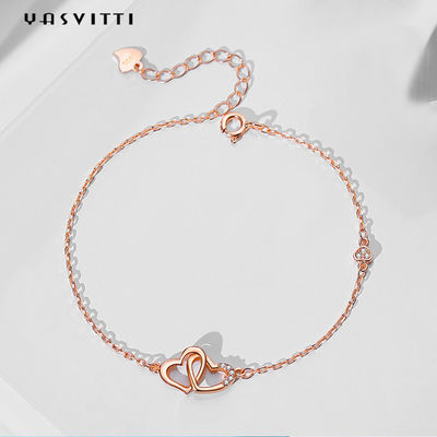 ODM 7.8in prata 18k Rose Gold Open Heart Bracelet de 304 braceletes do slider dos SS