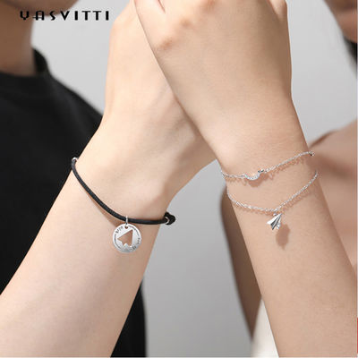 Bracelete do avião de papel do GV 0.19oz ODM de Sterling Silver Bracelet de 9,5 polegadas