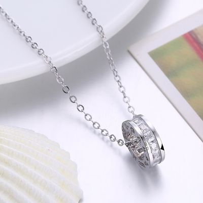 Corrente da temperamento da forma de Sterling Silver 925 Diamond Small Pretty Waist Necklace