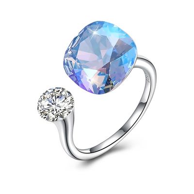 3,43 faixa aberta Diamond Ring da graduação do grama 0.5cm Sterling Silver Jewelry Sets 925