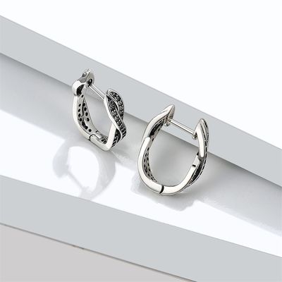 os brincos trançados da aro 1.7g de 0.5in torcem o ODM de Brincos Sterling Silver Studs Party