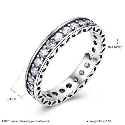 Anel de pedra do tênis de Sterling Silver 925 AAA CZ