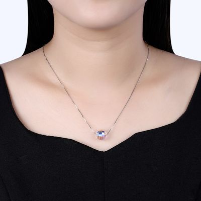 bola Aurora Crystal Diamond Necklace de 3.5g 17in Sterling Silver Jewelry Necklaces 8mm