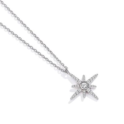 colar chapeada do ouro branco de 3x2cm Sterling Silver Necklace Chains AAAAA CZ