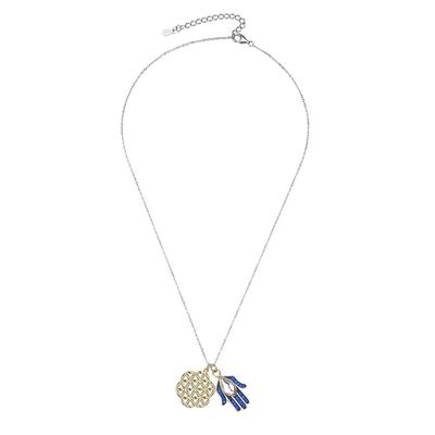colar do olho do diabo da flor do GV de 17in 1.7g 925 Sterling Silver Necklace Chain