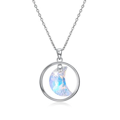 Colar da corrente da clavícula da lua do ODM 3.3g 2.8cm Sterling Silver Jewelry Necklaces