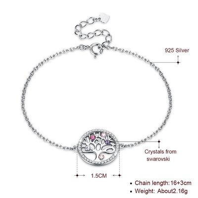 Árvore de vida Sterling Silver Jewelry Bracelets