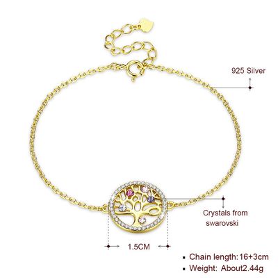 Árvore de vida Sterling Silver Jewelry Bracelets