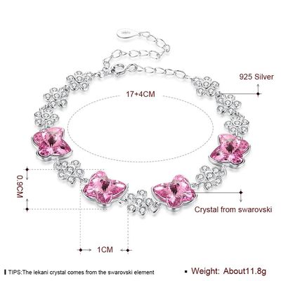 ODM 1.4x1.6cm Sterling Silver Slider Bracelets 3,5&quot; braceletes do zirconita