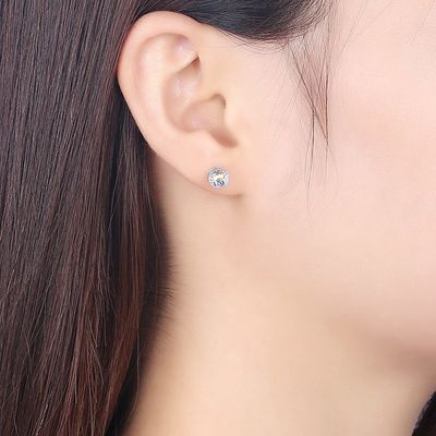 0.6X0.6cm 0,9 GV do brinco do pino de encaixe de Sterling Silver Jewelry Earrings Birthstone do grama