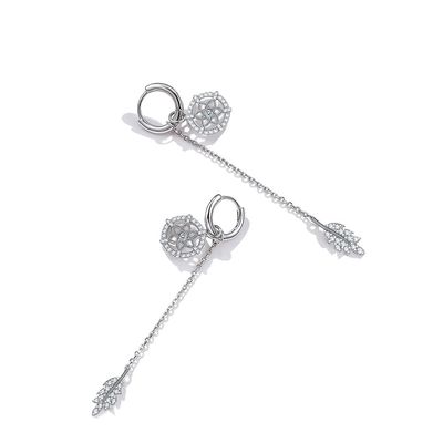 GV de 0.26ft 1.2g Sterling Silver Jewelry Earrings 3A CZ Crystal Ball Earrings