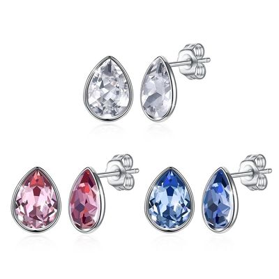 Rosa Sterling Silver Jewelry Earrings das mulheres