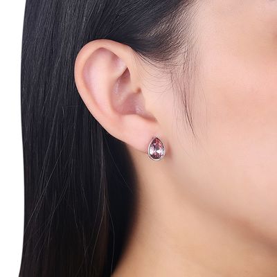 Rosa Sterling Silver Jewelry Earrings das mulheres