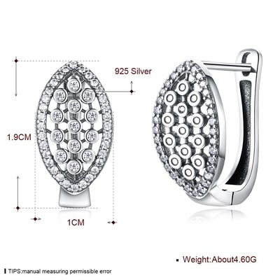 1.9x1cm 4,6 gramas Diamond Earrings Hanukkah real 925 Sterling Silver Earrings